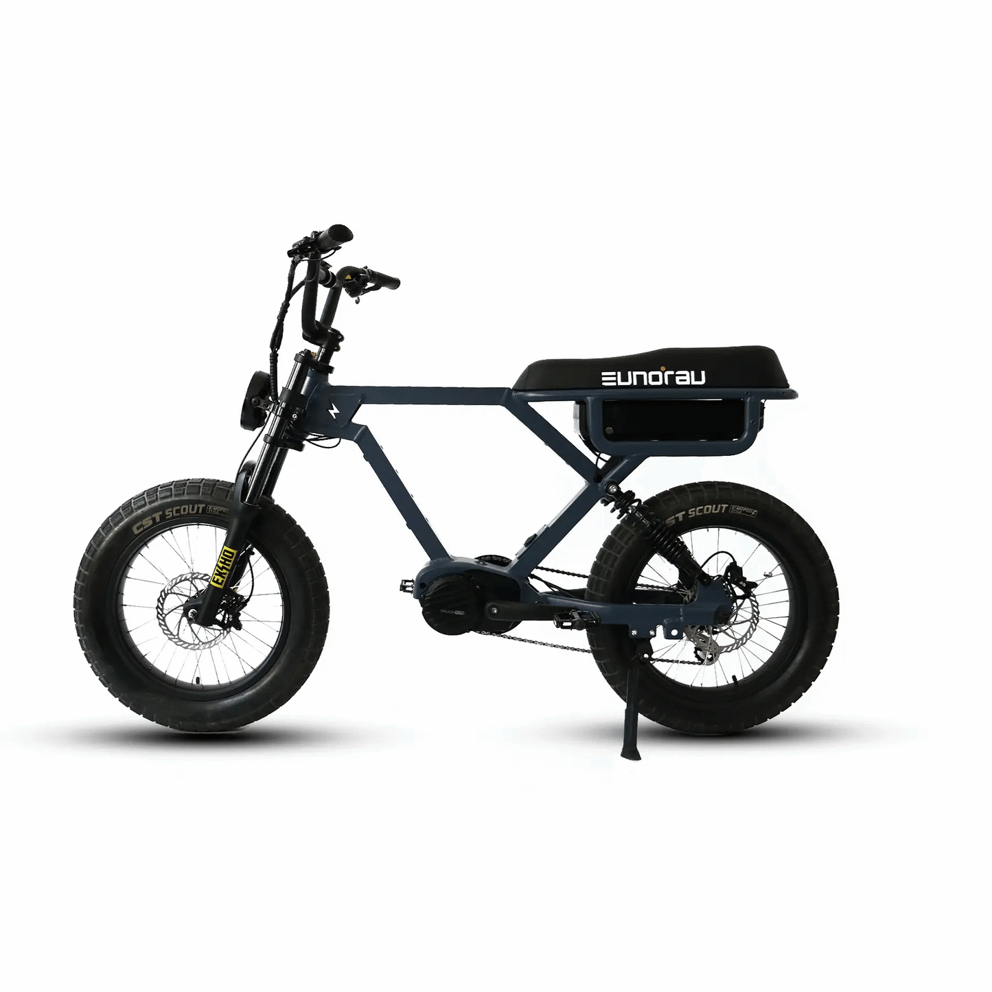 EUNORAU FLASH Fender and Lampshade Kit mounted on blue-gray electric fat bike on Tampa Home & Garden Store