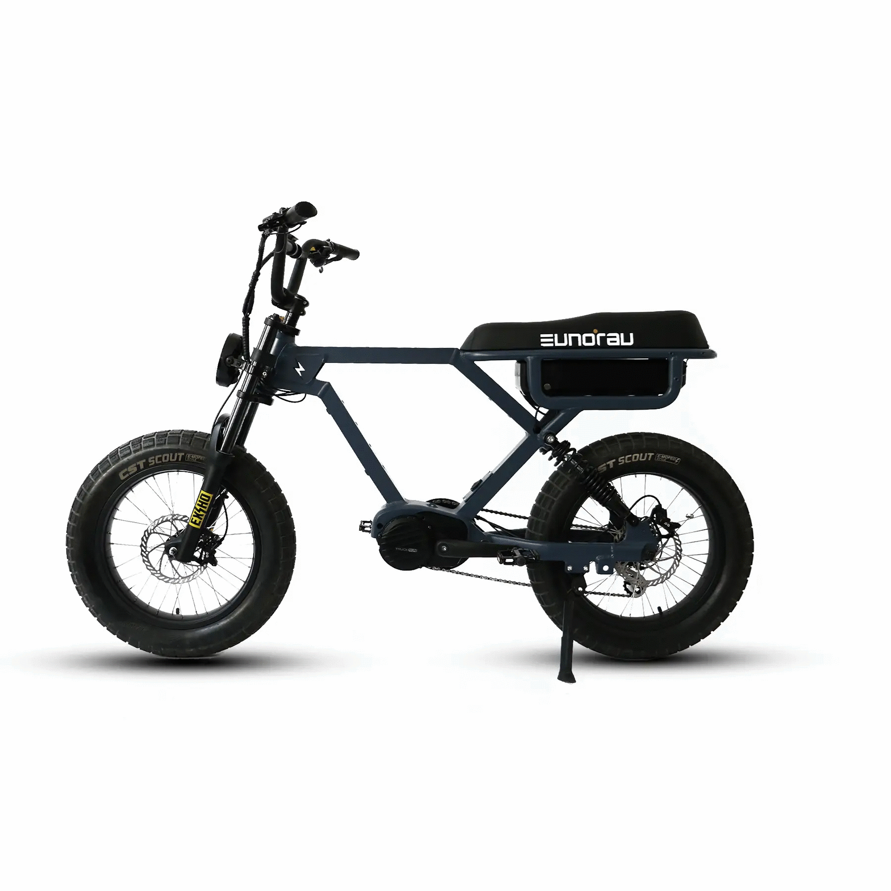 EUNORAU FLASH Fender and Lampshade Kit mounted on blue-gray electric fat bike on Tampa Home & Garden Store