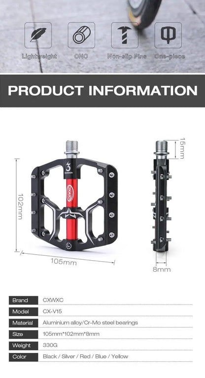 Flat Bike Pedals With Sealed Bearings Aluminum