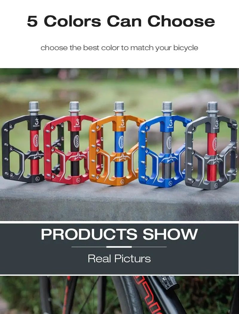 Flat Bike Pedals With Sealed Bearings Aluminum