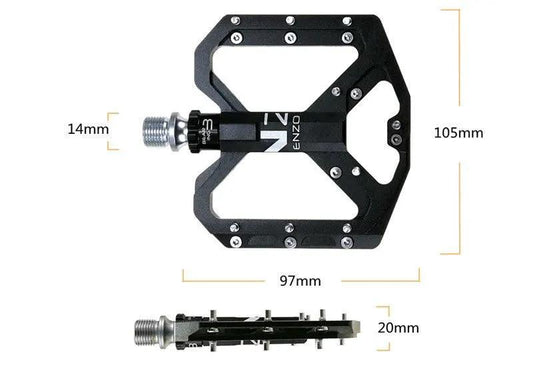 Flat bike pedal Stevvex CNC aluminum anti-slip platform with 3 sealed bearings on Tampa Home & Garden Store