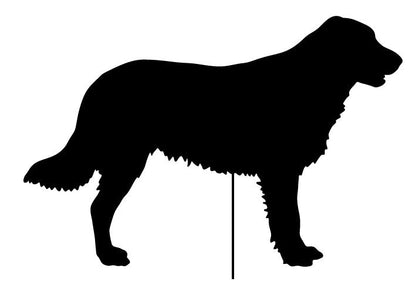 Flat-Coated Retriever garden stake sculpture, black metal silhouette, Rustica Ornamentals on Tampa Home & Garden Store