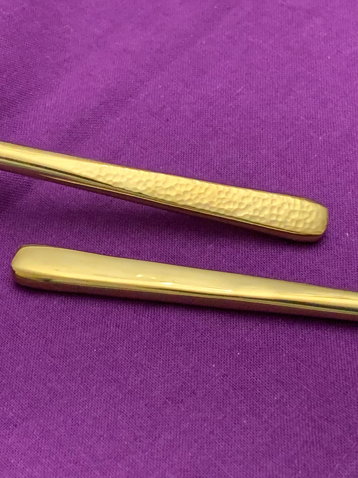 Vibhsa gold flatware set with hammered texture handles, shiny service for 4 on Tampa Home & Garden Store