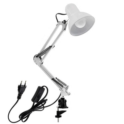 Flexible Led Desk Lamp white metal body, adjustable folding arms and clamp base Stevvex on Tampa Home & Garden Store