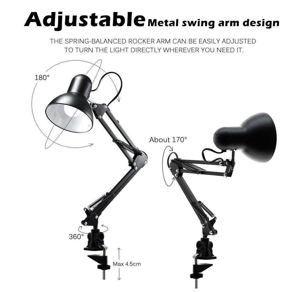 Flexible LED desk lamp with adjustable metal arms and clamp base Stevvex ST125130AYQ 2 lamps on Tampa Home & Garden Store
