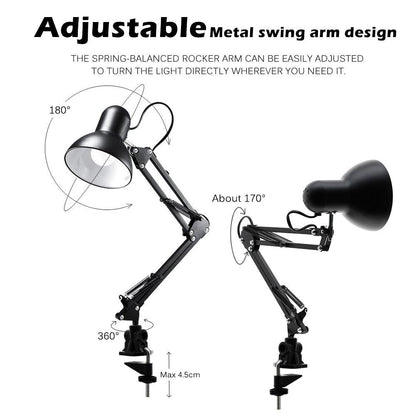 Flexible LED desk lamp with adjustable metal arms and clamp base Stevvex ST125130AYQ 2 lamps on Tampa Home & Garden Store