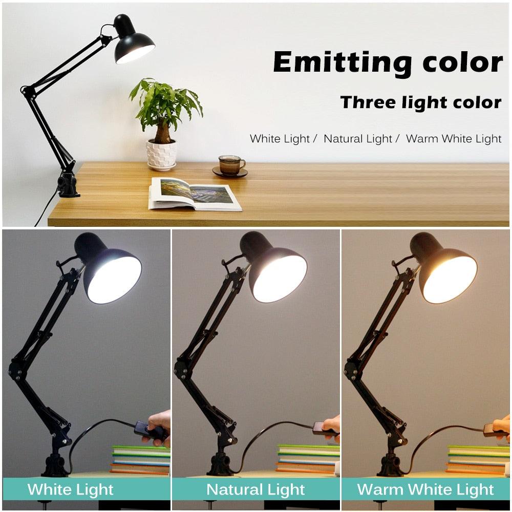 Stevvex ST125130AYQ adjustable lamp with metal arm and 3 light colors White Natural Warm White on Tampa Home & Garden Store