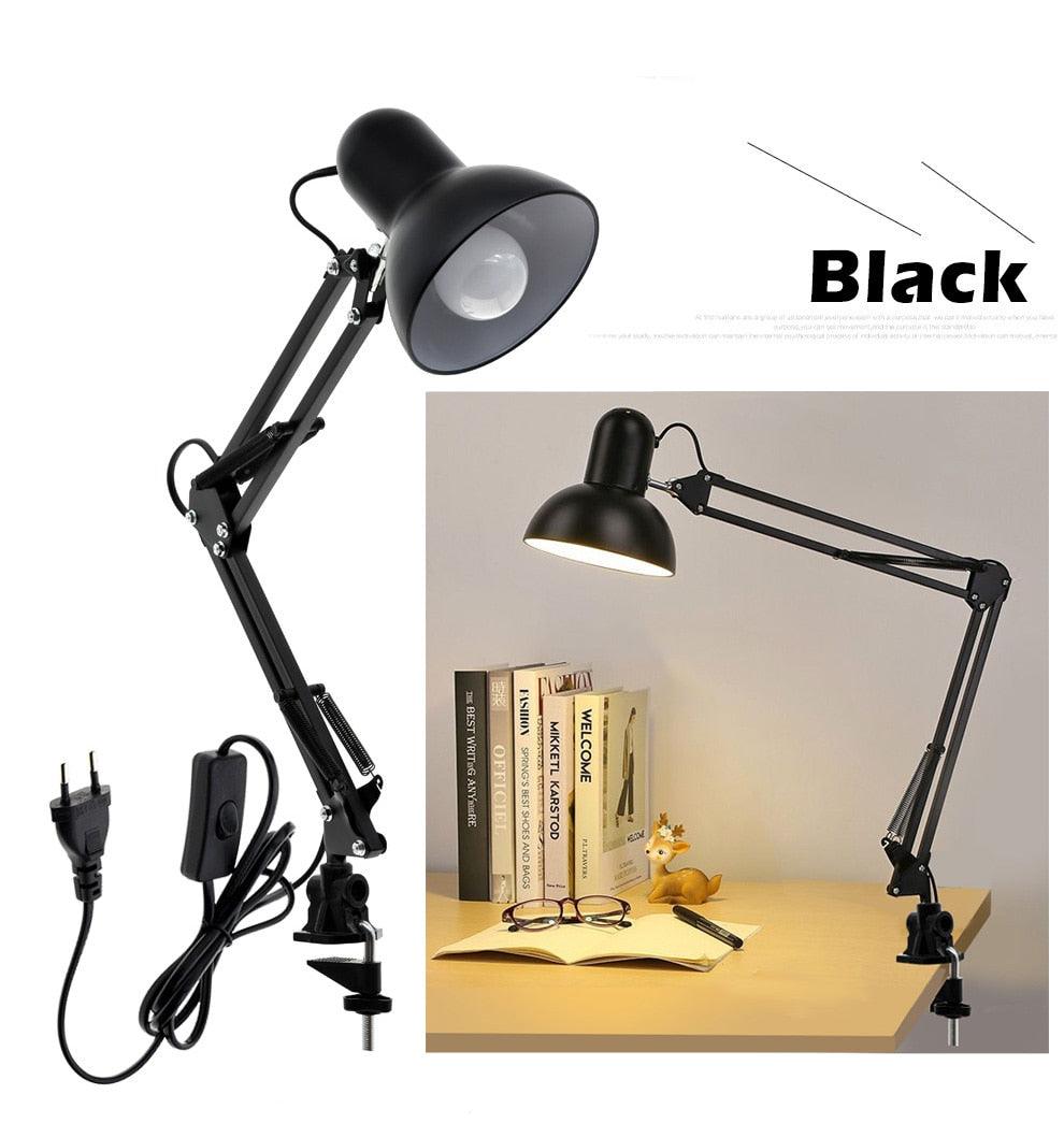 Stevvex black flexible LED desk lamp with adjustable folding arms and clamp base on Tampa Home & Garden Store