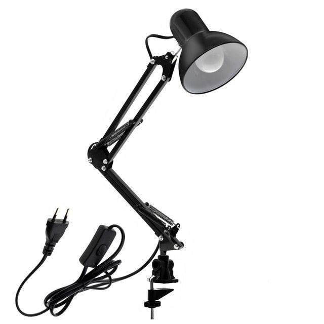 Stevvex black metal adjustable desk lamp with clamp base and flexible arms LED reading light on Tampa Home & Garden Store
