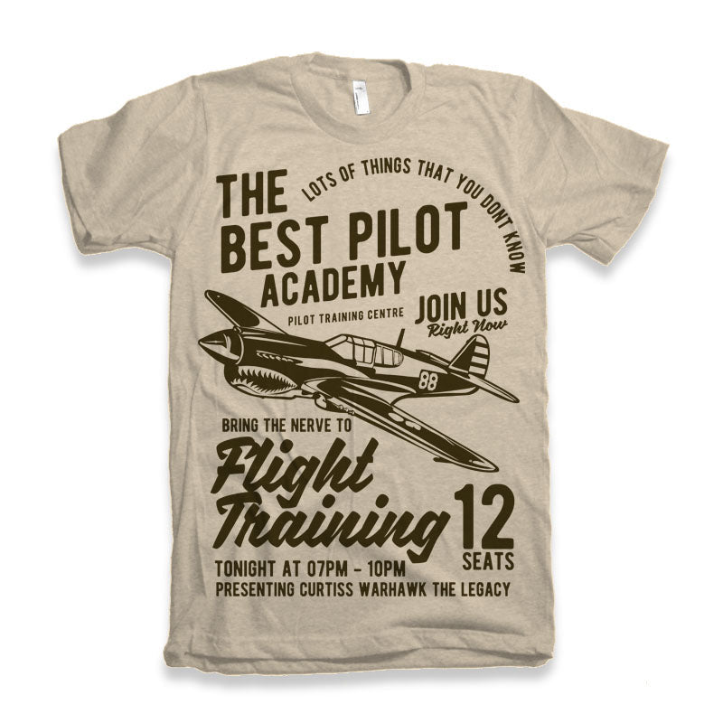 Flight Training Men's Bamboo Viscose/Organic Cotton tee beige Spun Bamboo on Tampa Home & Garden Store