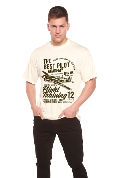 Flight Training cream bamboo viscose/organic cotton tee with black plane print Spun Bamboo on Tampa Home & Garden Store