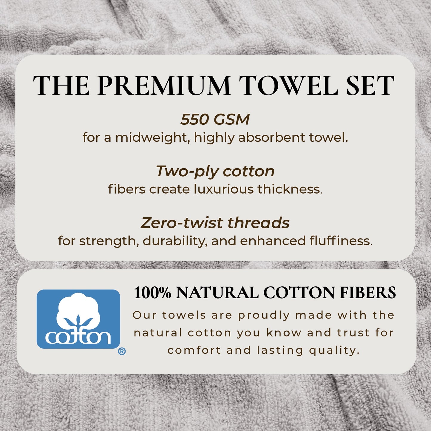 Luxury Combed Cotton and Ribbed Bath Towels