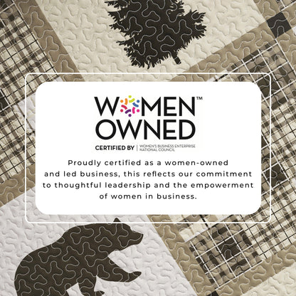 Plaid Lodge Quilt Set and Reversible Bear Design