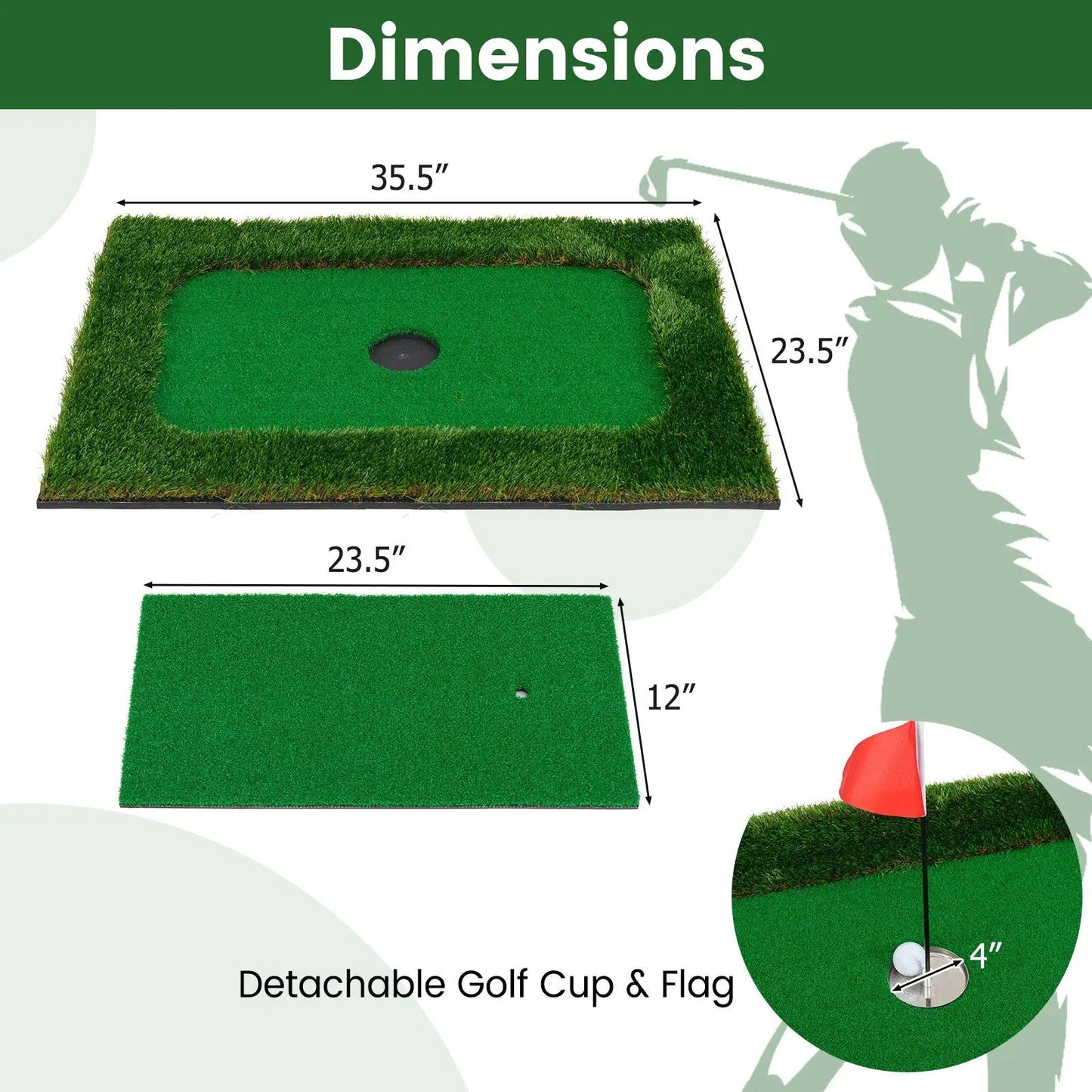 Floating pool golf green with 6 balls and flag, DirectDeals pool game, detachable cup & flag on Tampa Home & Garden Store
