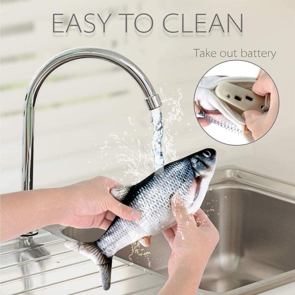 Stevvex Floppy Fish Cat Toy plush interactive moving fish for cats wiggle action easy clean on Tampa Home & Garden Store