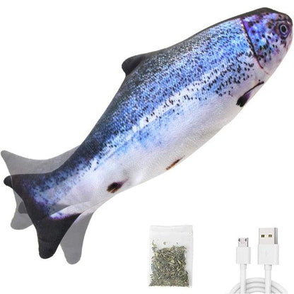 Stevvex floppy fish cat toy plush moving wiggle kicker for cats with catnip and USB cable on Tampa Home & Garden Store