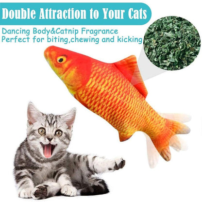Floppy Fish Cat Toy moving wiggle fish; orange gradient body with translucent fins on Tampa Home & Garden Store