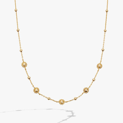 Floret Chain Necklace by ALEX AND ANI in gold-tone with blossom stations on Tampa Home & Garden Store