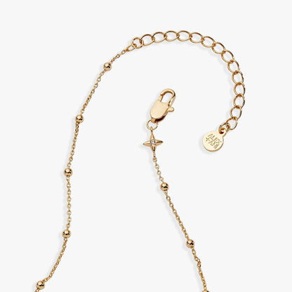 Floret Chain Necklace by ALEX AND ANI in gold-tone with beaded links and florets charm on Tampa Home & Garden Store