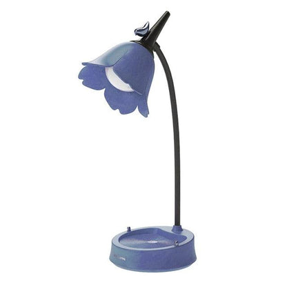 Flower LED Desk Lamp Stevvex, blue flower-shade desk lamp for bedroom on Tampa Home & Garden Store