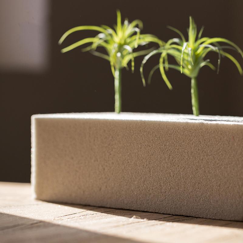 Flower Mud dry foam brick set of 3 by RusticReach: beige foam block topped with two green sprigs on Tampa Home & Garden Store