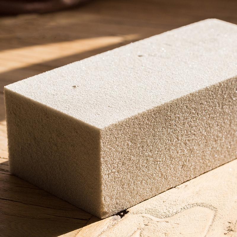 Flower Mud Dry Flower Foam Brick block beige foam crafting brick on wood surface on Tampa Home & Garden Store