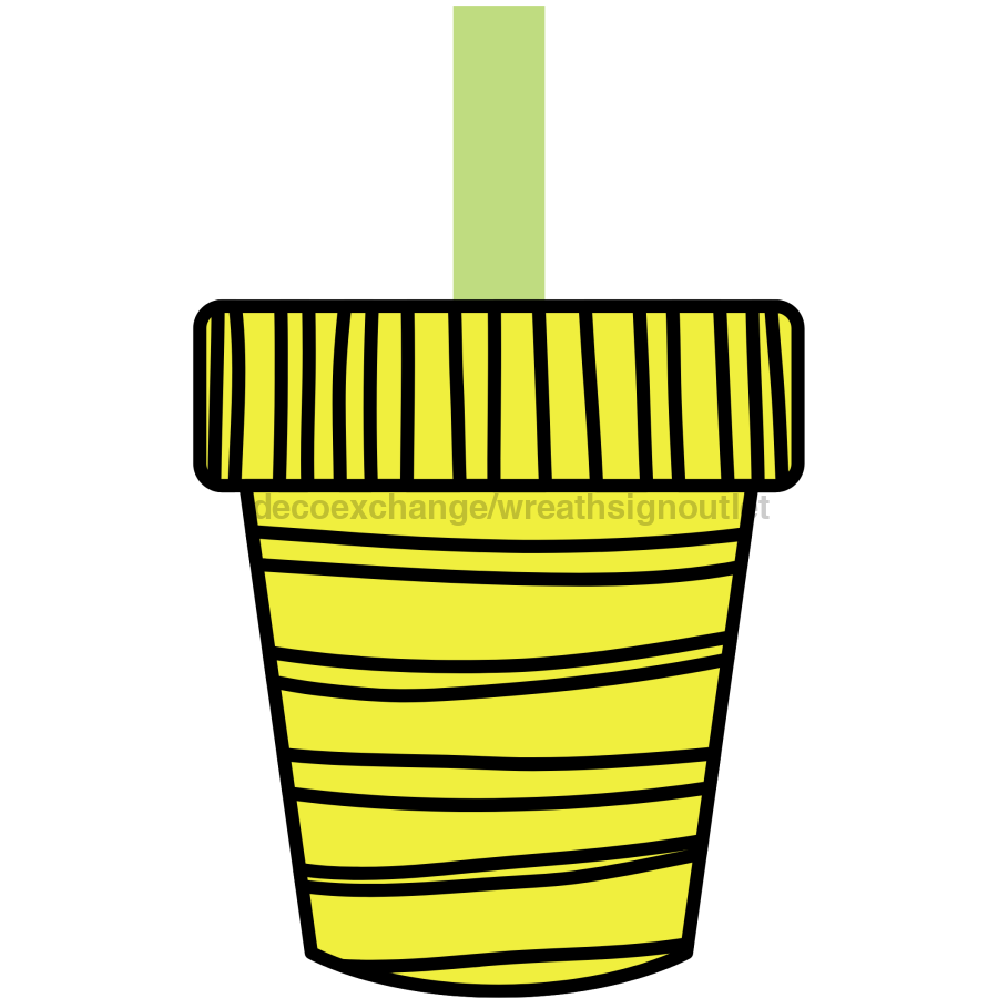 Accesorio para corona de flores, letrero de madera con forma de maceta, DECOE-W-90024, colgador para puerta de 19"