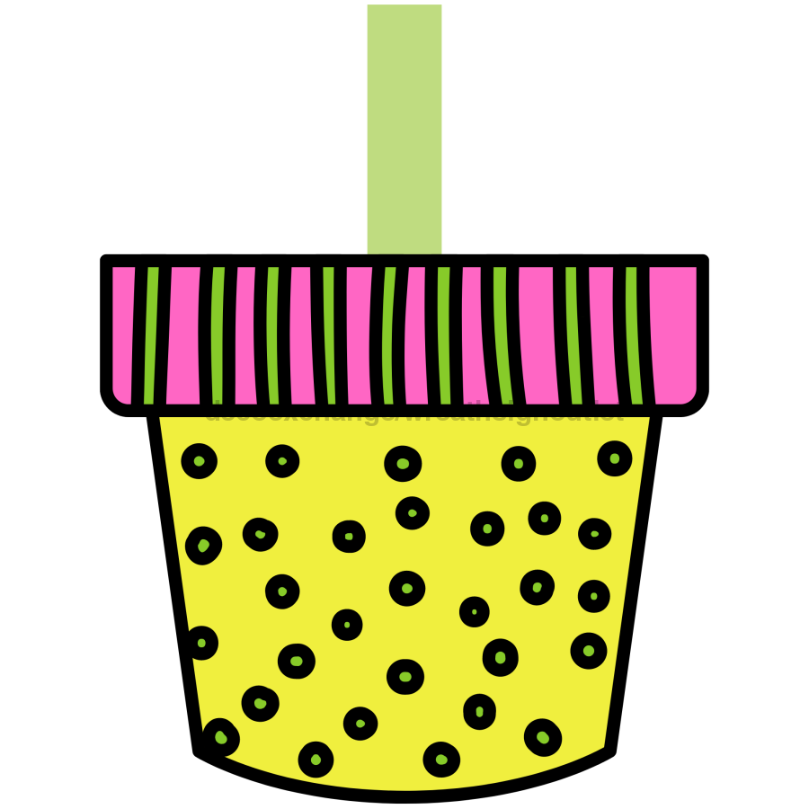 Accesorio para corona de flores, letrero de madera con forma de maceta, DECOE-W-90035, colgador para puerta de 19"