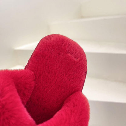 Stevvex pink fluffy slippers with plush faux fur interior for women on Tampa Home & Garden Store