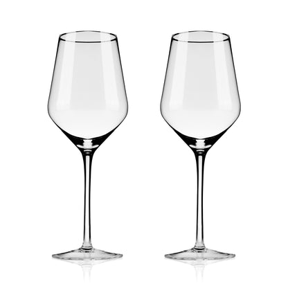 Raye Angled Chardonnay Crystal Glasses Set of 2