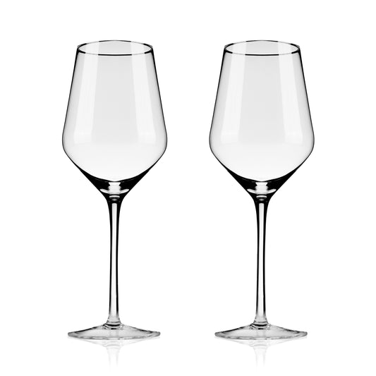 Raye Angled Chardonnay Crystal Glasses Set of 2