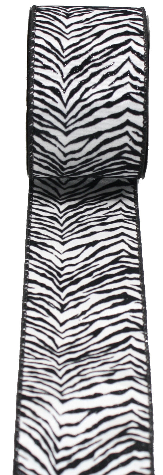Zebra Stripe Wire Edge Ribbon