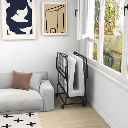 Cama Plegable de Metal Tamaño Twin con Colchón de Espuma Viscoelástica