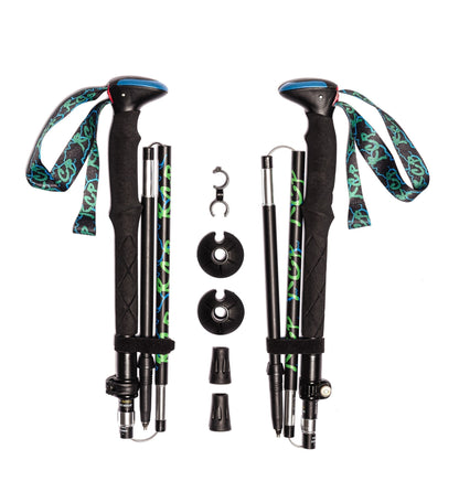River Country Gear 100 Carbon Folding Ultralight Poles with black foam grips and teal straps on Tampa Home & Garden Store