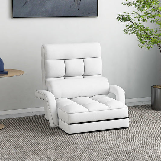 Folding Lazy Floor Chair Sofa with Armrests and Pillow - Tampa Home & Garden Store