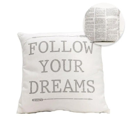 Follow Your Dreams Pillow With Arrow Silhouettes