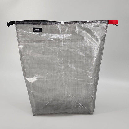Food Bag ultralight DYNEEMA Bear bag by Hilltop Packs LLC, silver with black closure and red tab on Tampa Home & Garden Store