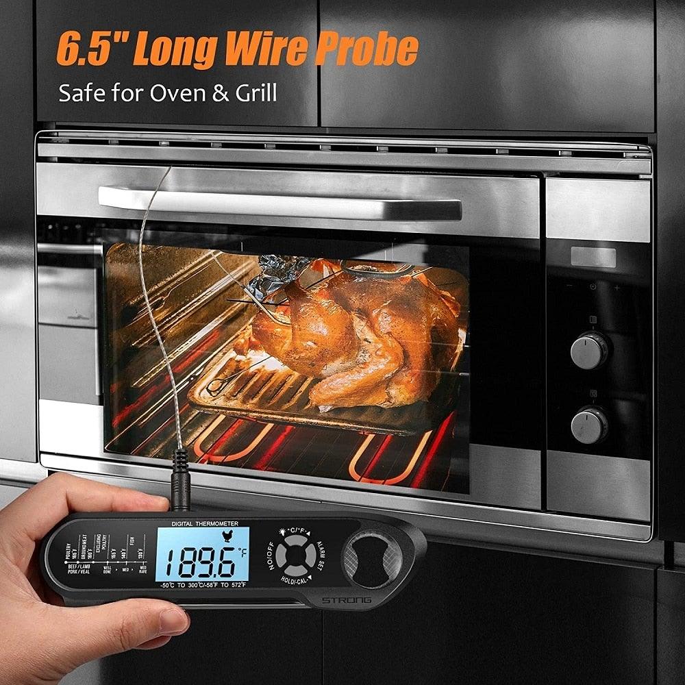 Stevvex digital meat thermometer dual probe 6.5in wire waterproof instant read for oven/grill on Tampa Home & Garden Store