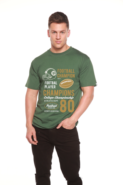 Football Champions men's tee in olive green bamboo viscose/organic cotton by Spun Bamboo on Tampa Home & Garden Store