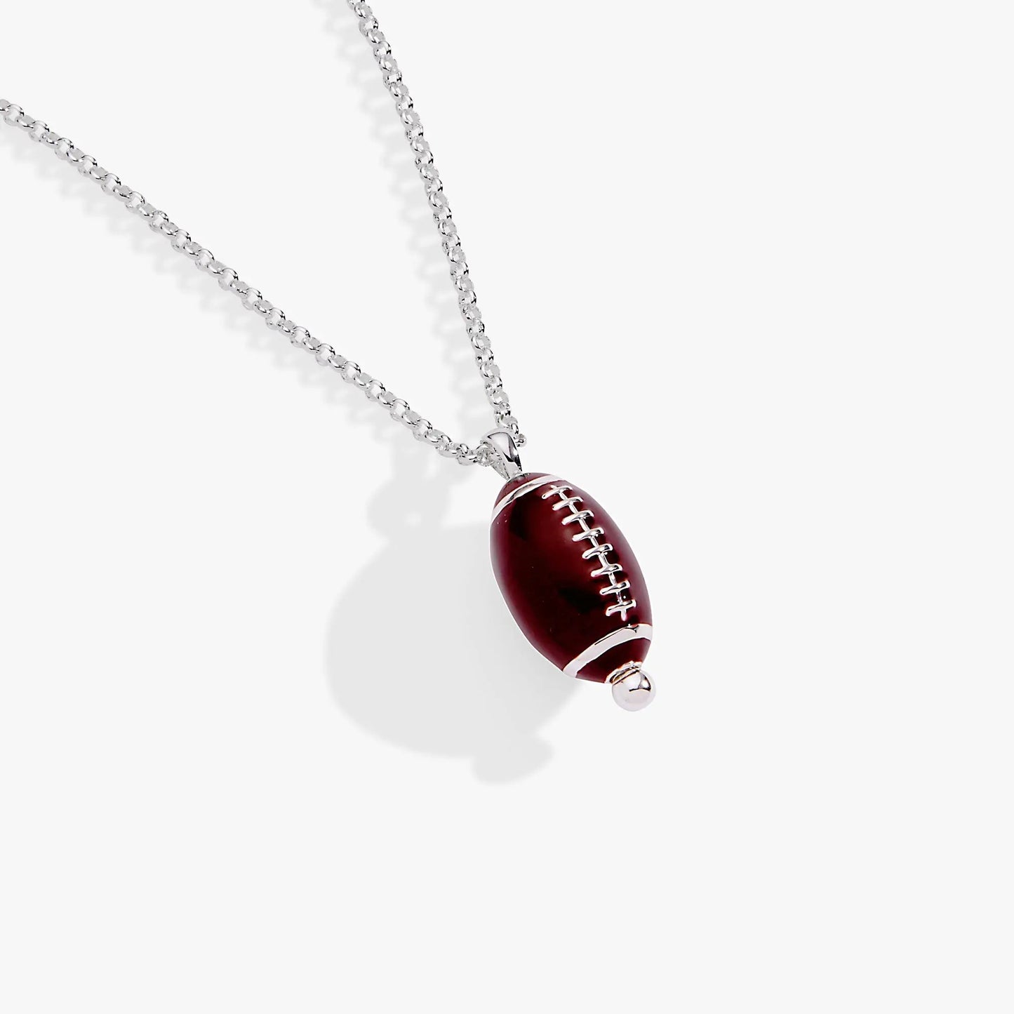 Football Spinner Pendant necklace with chain and maroon football charm by Alex and Ani on Tampa Home & Garden Store