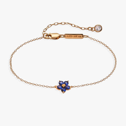 Crystal Forget-Me-Not Flower Bracelet ALEX + ANI rose-gold chain with blue crystal flower on Tampa Home & Garden Store