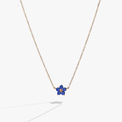 Forget Me Not Crystal Necklace Sapphire Blue