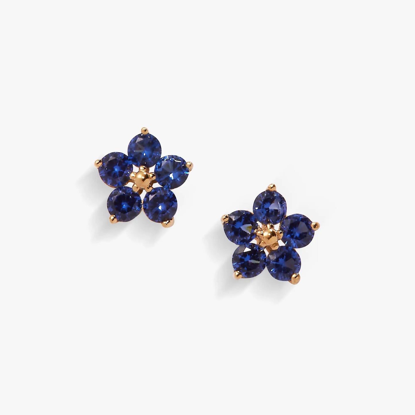 Crystal Forget-Me-Not flower earrings pair blue stones in gold-tone setting by ALEX AND ANI on Tampa Home & Garden Store
