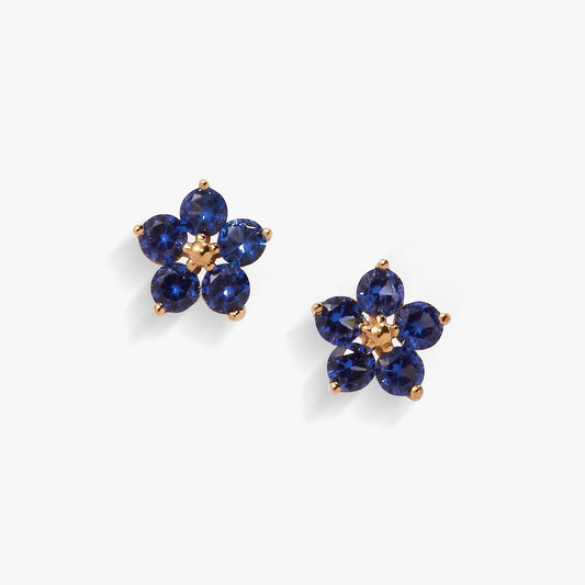 Crystal Forget-Me-Not flower earrings pair blue stones in gold-tone setting by ALEX AND ANI on Tampa Home & Garden Store