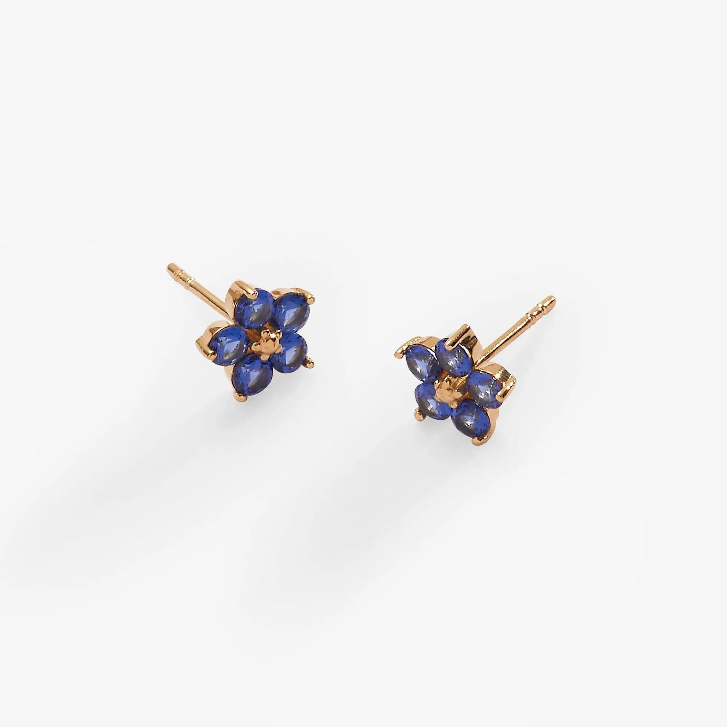 Crystal Forget-Me-Not Flower Earrings by ALEX AND ANI, blue crystals, gold-tone pair on Tampa Home & Garden Store