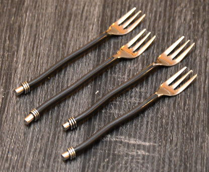 Vibhsa cocktail forks set of 6 with black twisted handles appetizer forks on Tampa Home & Garden Store