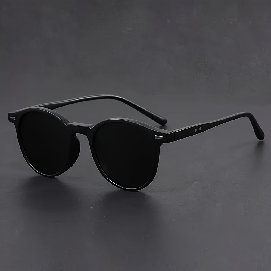 Men's Retro Round Sunglasses black frame dark lenses Moktan Sabai on Tampa Home & Garden Store