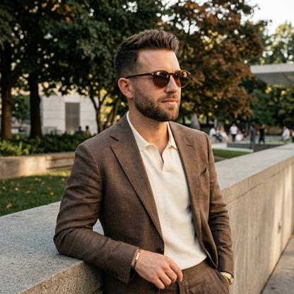Men's Retro Round Sunglasses with brown tortoiseshell frames on Tampa Home & Garden Store