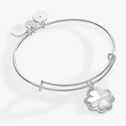 Four Leaf Clover Charm Bangle with Celtic Luck