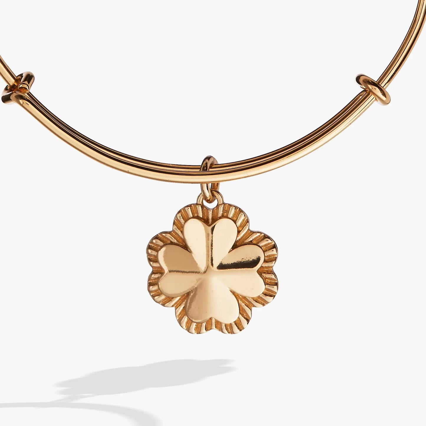 Four Leaf Clover Charm Bangle with Celtic Luck
